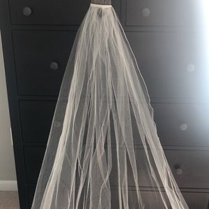 Simple Long veil ivory